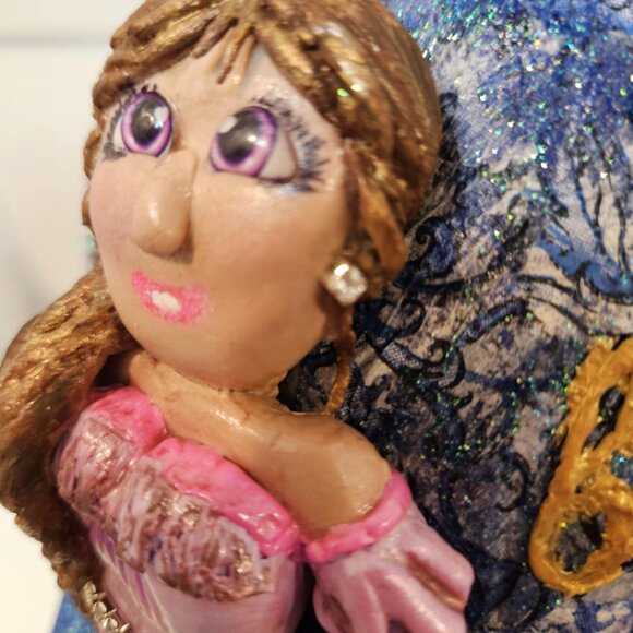 Handmade Baseball Hat - Adjustable - 100% Cotton - Blue and Pink - Sparkles! - Picture 10 of 13